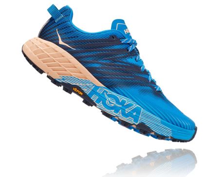 Hoka One One Speedgoat 4 - Tenis Corrida Largos Mulher Azul Anil / Abricó | PT-K1LIlcL